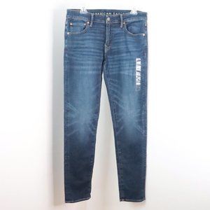 New American Eagle 32x34 Airflex 360 Skinny Leg Stretch Blue Jeans
